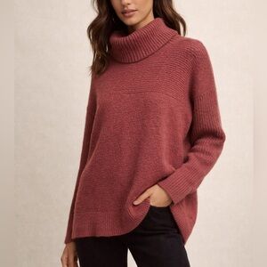 AEO | Turtle-Neck Sweater Dusty Rose Oversized Turtleneck Sweater Cozy Pullover